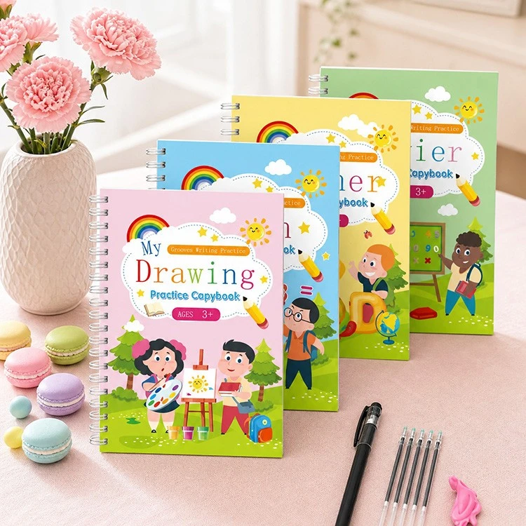 Sada 4 knih Magic Grooved Writing Working Book